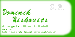 dominik miskovits business card